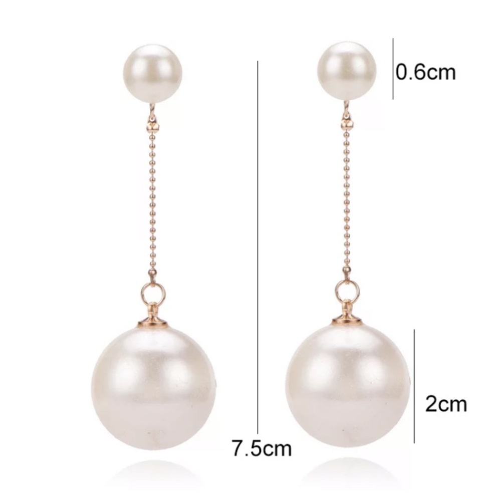 Big Pearl Faux Earrings - Picture 3 of 7
